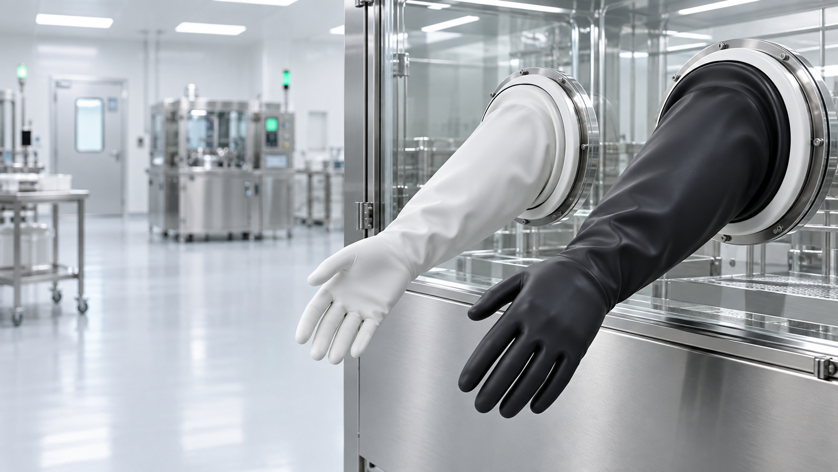 Kingsure isolator glove installed in a critical process enclosure